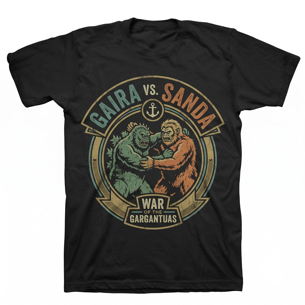 Vintage Kaiju Giant Monster Graphic Black Unisex TShirt