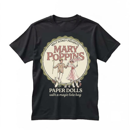 Watercolor Mary Poppins Bert Paper Doll Practically Perfect Magic Bag Theme Park Vacation Unisex TShirt