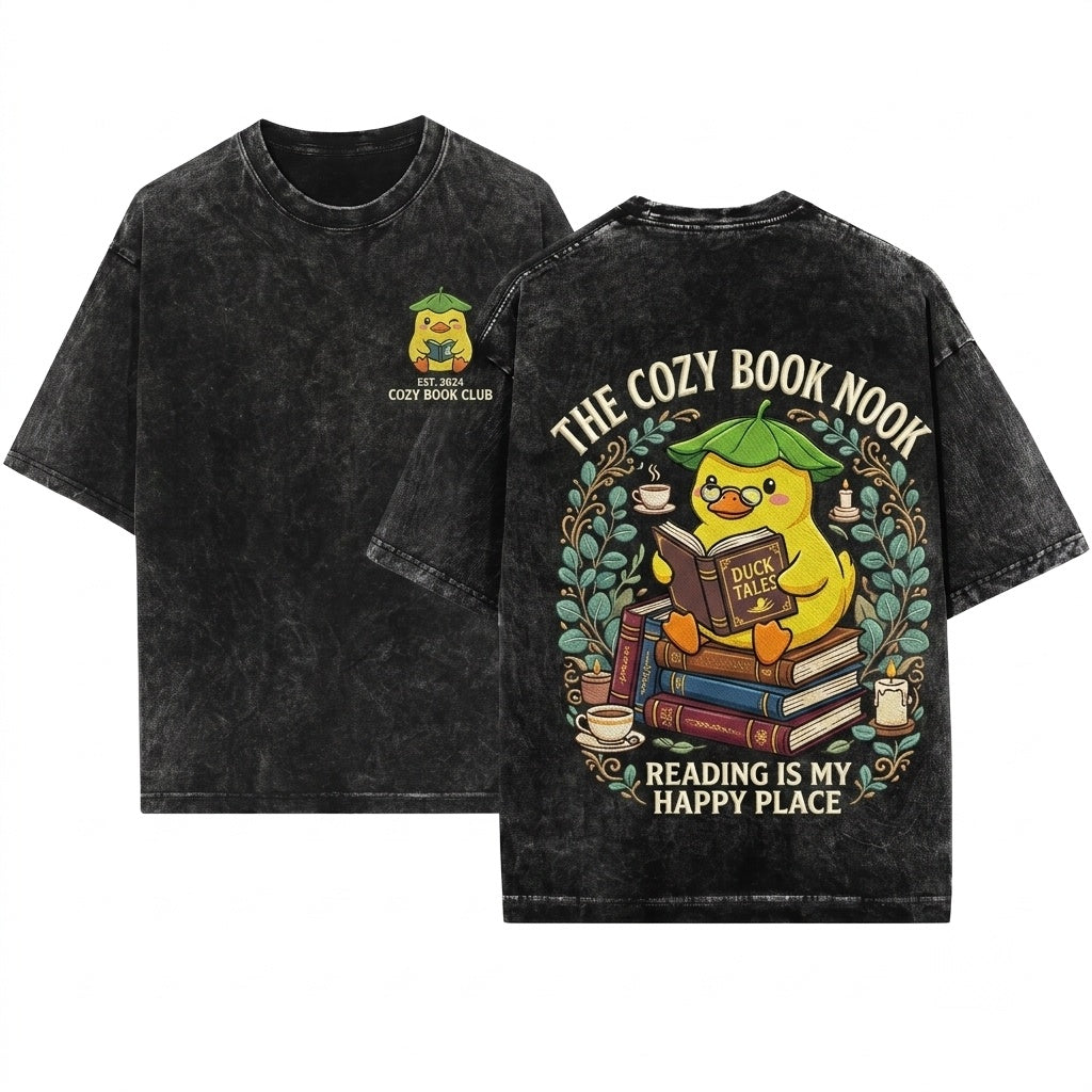 Embroidered 1717 Cute Aesthetic Japanese Bath Duck Anime Cozy Gift Unisex Wash T-Shirt