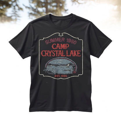 Camp Crystal Lake Retro Horror Movie Graphic Slasher Summer Counselor Costume Unisex TShirt