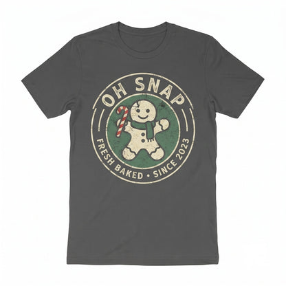 Oh Snap Gingerbread Striped Holiday Apparel Funny Cute Christmas Gift Unisex TShirt