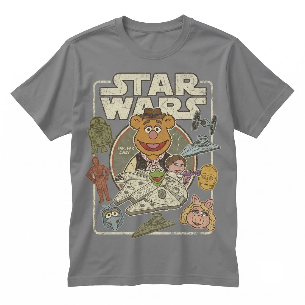 Retro Sci-Fi Puppet Mashup Graphic Apparel, Space Outpost Theme Park Family Vacation, May Fourth Holiday Unisex TShirt