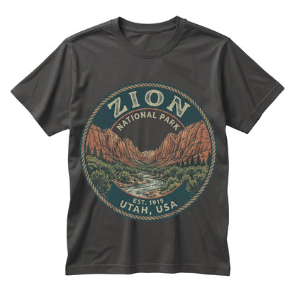 Vintage Zion National Park Graphic Utah Canyon Outdoor Western Adventure Nature Gift Unisex TShirt