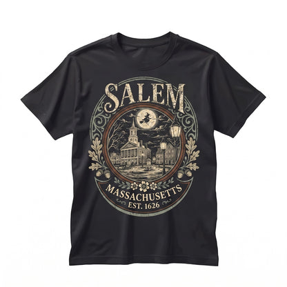 Vintage Salem Massachusetts Witch City Halloween Spooky Season Retro Fall Graphic Unisex TShirt
