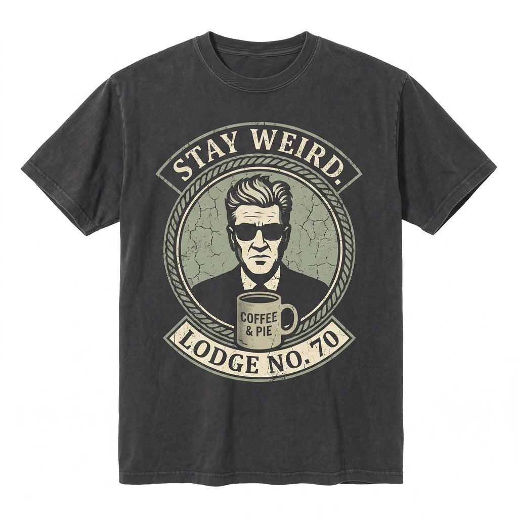 Stay Weird Surrealist Graphic David Lynch Twin Peaks Aesthetic Cotton Top Apparel Unisex TShirt