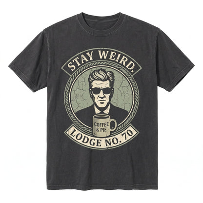 Stay Weird Surrealist Graphic David Lynch Twin Peaks Aesthetic Cotton Top Apparel Unisex TShirt