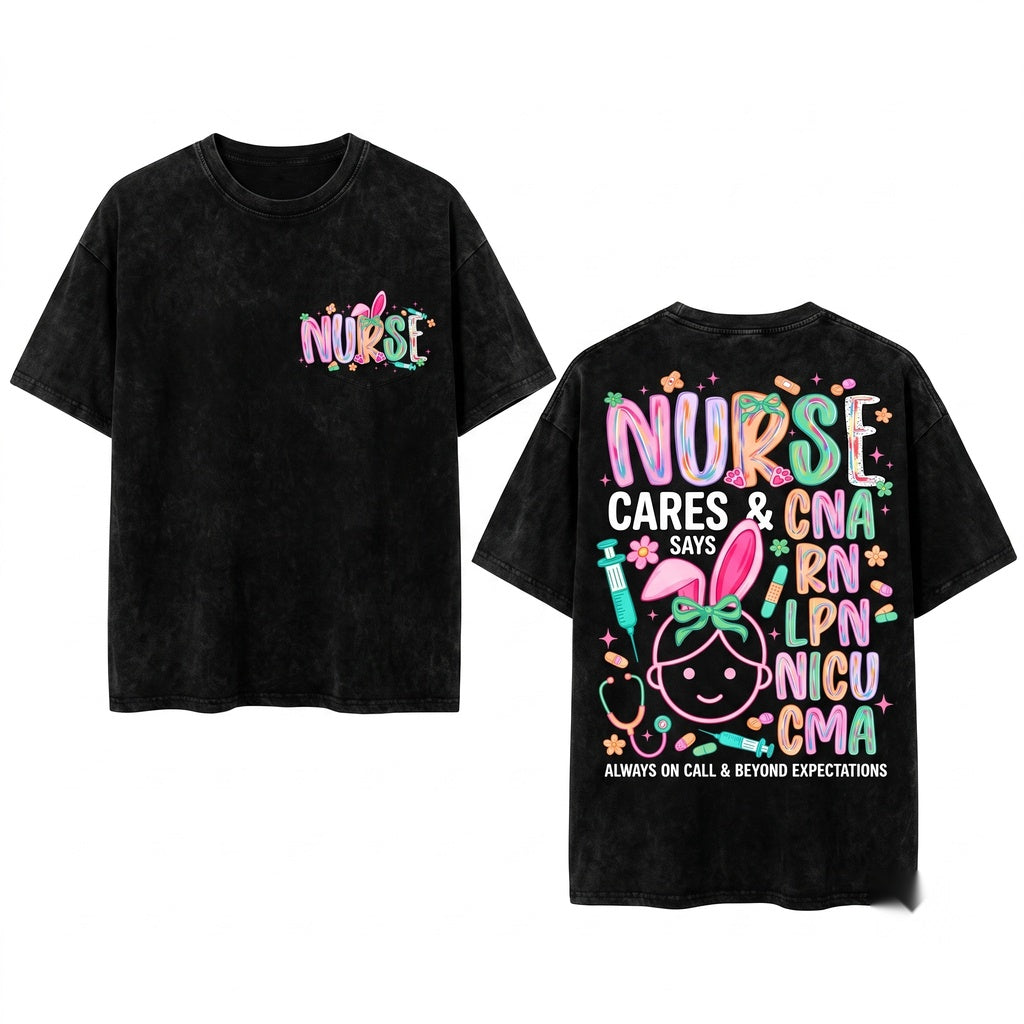 Colorful Coquette Nurse PNG Bundle Cute CNA LPN RN Medical Healthcare Graphic Unisex Wash T-Shirt