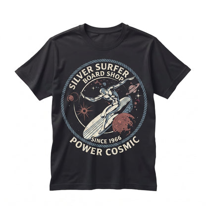 Silver Surfer Power Cosmic Graphic Fantastic Four First Steps Comic Book Superhero Retro Disney Theme Park Unisex TShirt