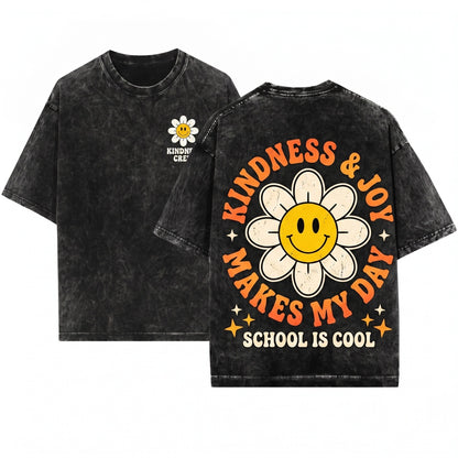Happy To See Your Face Retro Daisy Back School Student Teacher Unisex Wash T-Shirt