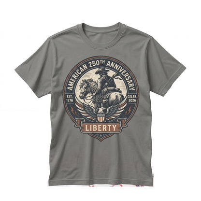 Vintage Patriotic America 250th Anniversary 1776 2026 Western Cowboy Freedom Graphic Gift Unisex TShirt