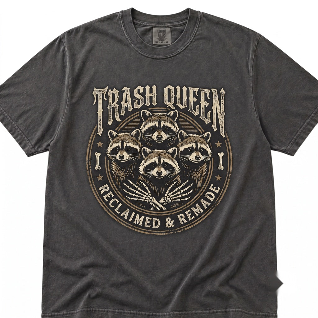 Funny Trash Panda Meme Graphic Queen Vintage Raccoon Unisex TShirt