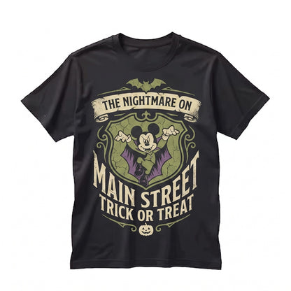 Vintage Nightmare On Main Street Vampire Mouse Halloween 2026 Family Vacation Party Graphic Unisex TShirt
