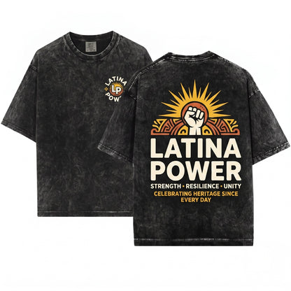 Latina Power Bold Women Empowerment Quote Graphic Unisex Wash T-Shirt