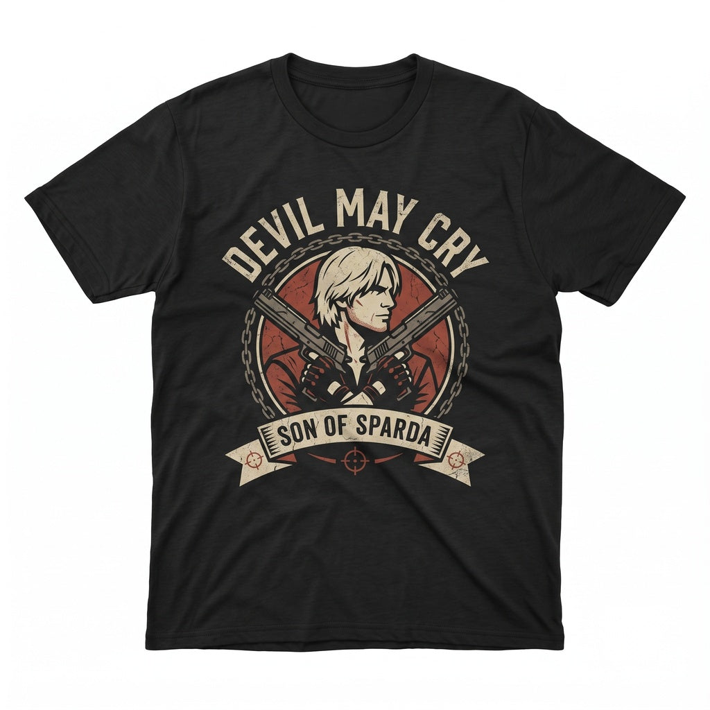 Dante Demon Hunter Dual Guns Graphic Cotton Vintage Gaming Apparel Unisex TShirt