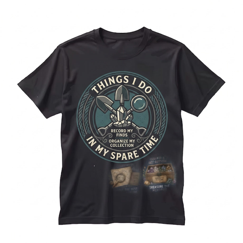 Rockhound Geology Gift Things I Do In My Spare Time Crystal Collector Vintage Mineral Nature Lover Dark Academia Unisex TShirt