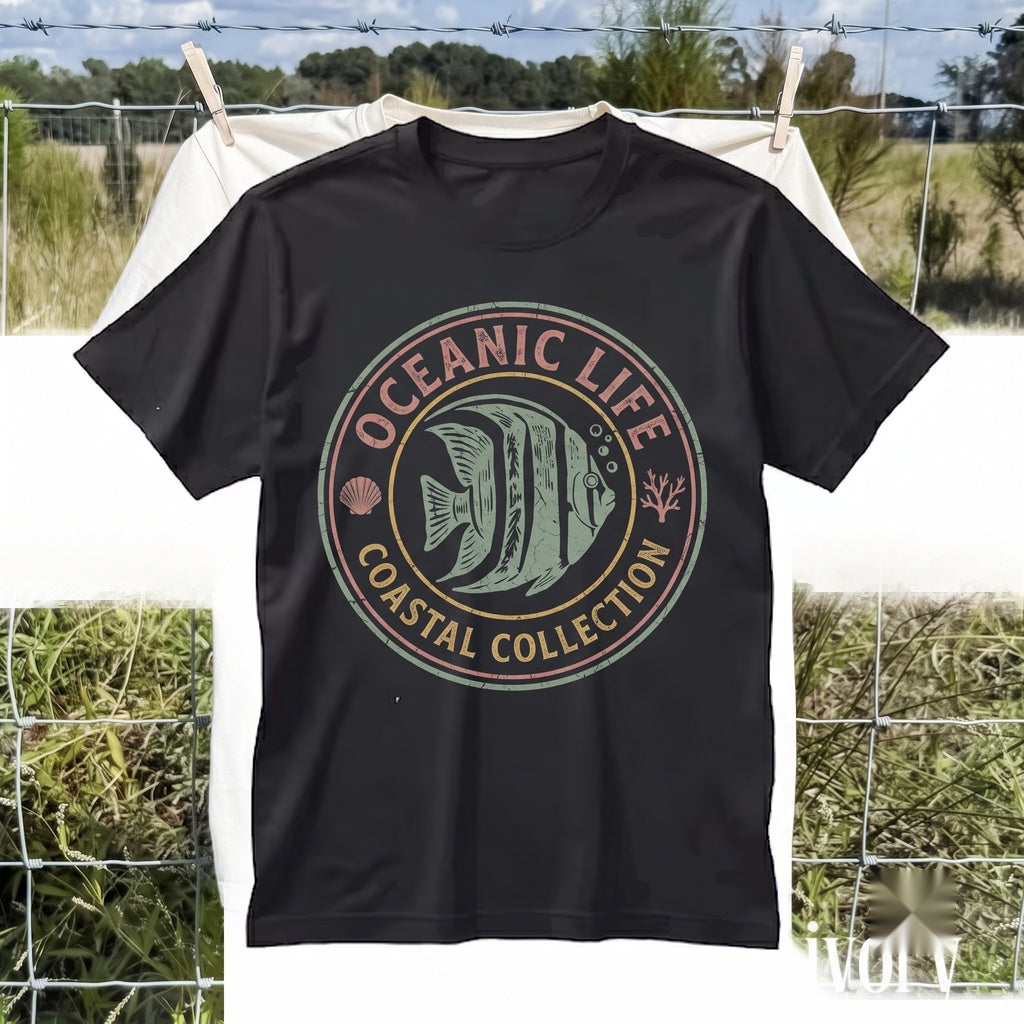 Y2K Tropical Fish Graphic Reef Aquarium Wildlife Retro Coastal Aesthetic Ocean Apparel Unisex TShirt