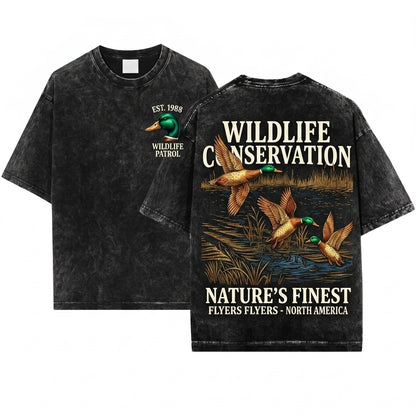 Retro 90s Vintage Mallard Duck Nature Wildlife Rustic Cabin Boho Crewneck Cozy Season Unisex Wash T-Shirt