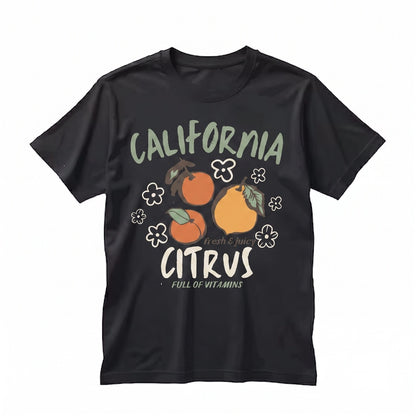 California Citrus Lemon Orange Graphic Fruit Print Retro Summer Apparel Unisex TShirt