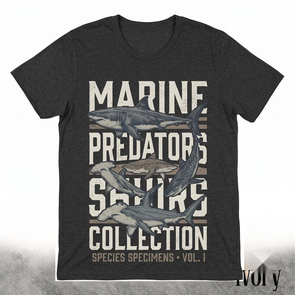 Vintage Shark Graphic Ocean Predator Marine Life Sea Animal Aesthetic Gift Unisex TShirt