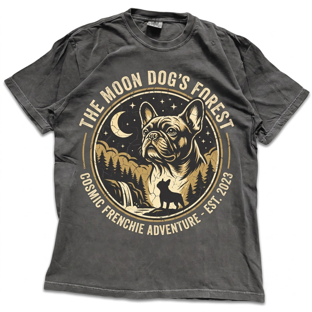 French Bulldog Howling Full Moon Retro Graphic Funny Canine Pet Parent Gift Unisex TShirt