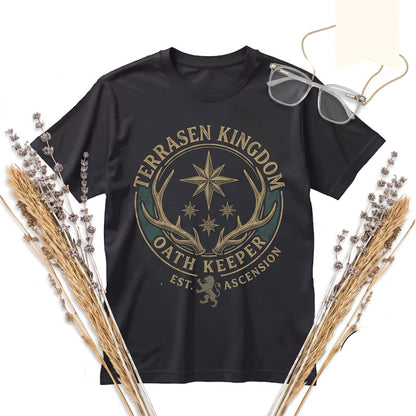 White Stag Embroidered Fantasy Romance Bookish Reader Gift Apparel Top Unisex TShirt