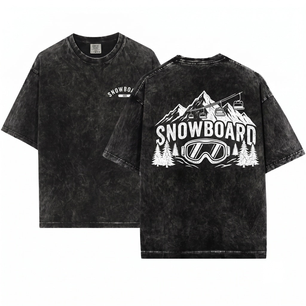 Snowboarder Winter Sports Crewneck Pullover Gift Unisex Wash T-Shirt