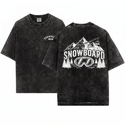 Snowboarder Winter Sports Crewneck Pullover Gift Unisex Wash T-Shirt