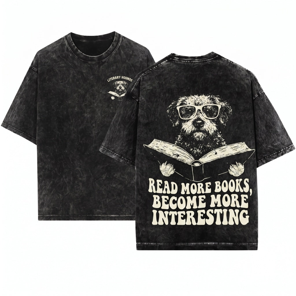Schnoodle Doodle Dog Reading Bookworm Novel Lover Librarian Gift Unisex Wash T-Shirt