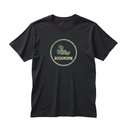 Embroidered Bookworm Cute Apparel for Bibliophile Reader Gift Unisex TShirt