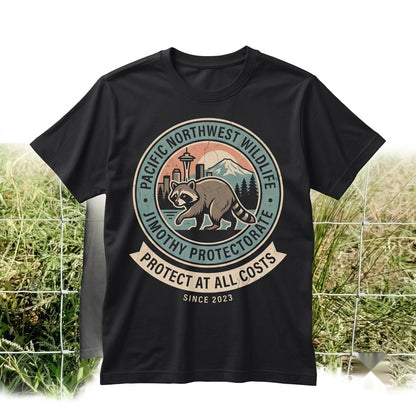 Protect Jimothy Raccoon Seattle Wildlife Pacific Northwest Nature Graphic Gift Unisex TShirt