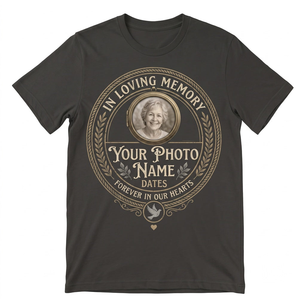 Custom Memorial Graphic Picture Tribute Apparel, Personalized Funeral Remembrance Gift for Pets & Deceased Loved Ones Unisex