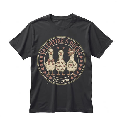 Pink Coquette Goose Duck Heart Romantic Valentines Day Gift Unisex TShirt