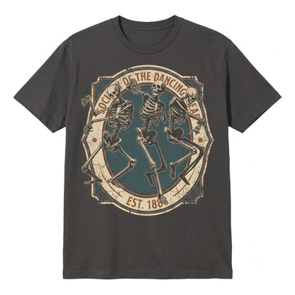 Dancing Skeletons Halloween Vintage Distressed Spooky Season Graphic Apparel Unisex TShirt