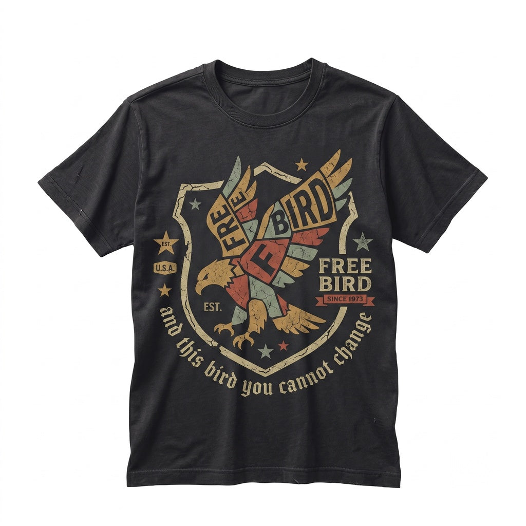 Free Bird Vintage Southern Rock Band Music Graphic Cotton Apparel Unisex TShirt