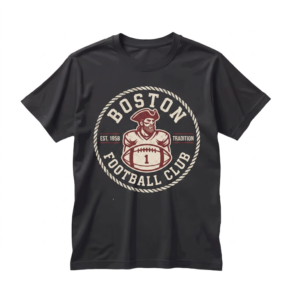 Vintage 90s Boston Football Retro New England Game Day Graphic Sports Apparel Unisex TShirt
