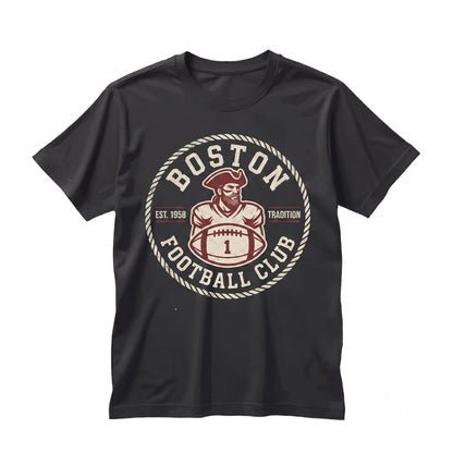 Vintage 90s Boston Football Retro New England Game Day Graphic Sports Apparel Unisex TShirt