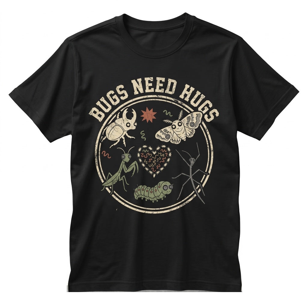 Cute Bugs Need Hugs Graphic Entomology Nature Science Teacher Classroom Gift Apparel Unisex TShirt