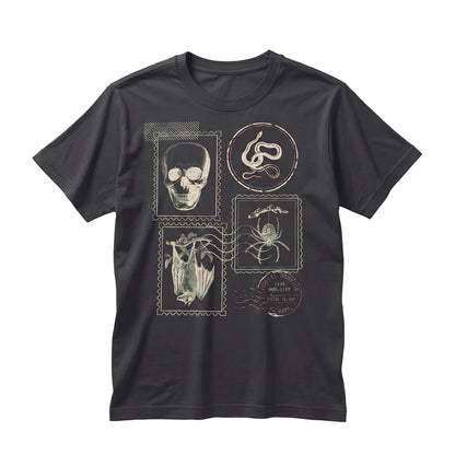 Vintage Postage Stamp Halloween Spooky Season Fall Graphic Apparel Unisex TShirt