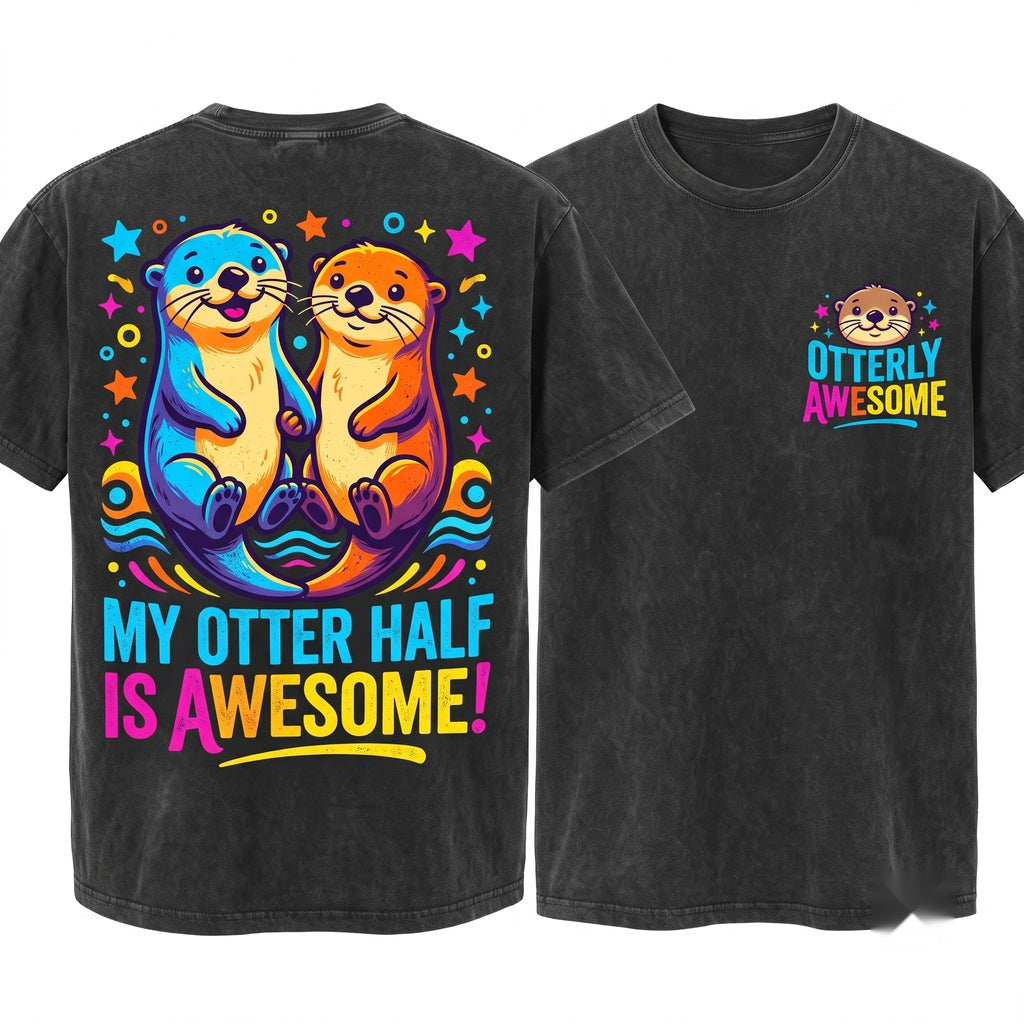 Cute Otter Back To School Animal Graphic Apparel Unisex Wash T-Shirt