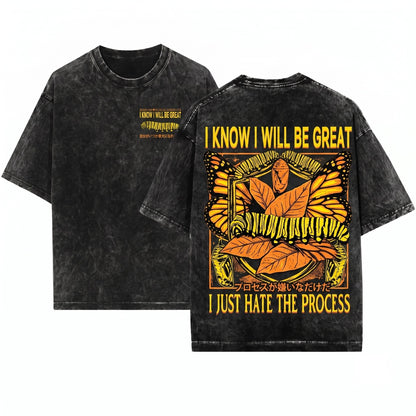 I Know Caterpillar Will Be Great Funny Vintage Japanese Graphic Unisex Wash T-Shirt