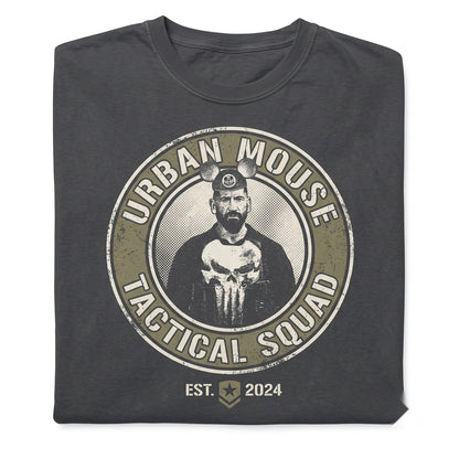 Vintage Vigilante Skull Mouse Ears Theme Park Vacation Travel Outfit Graphic Unisex TShirt