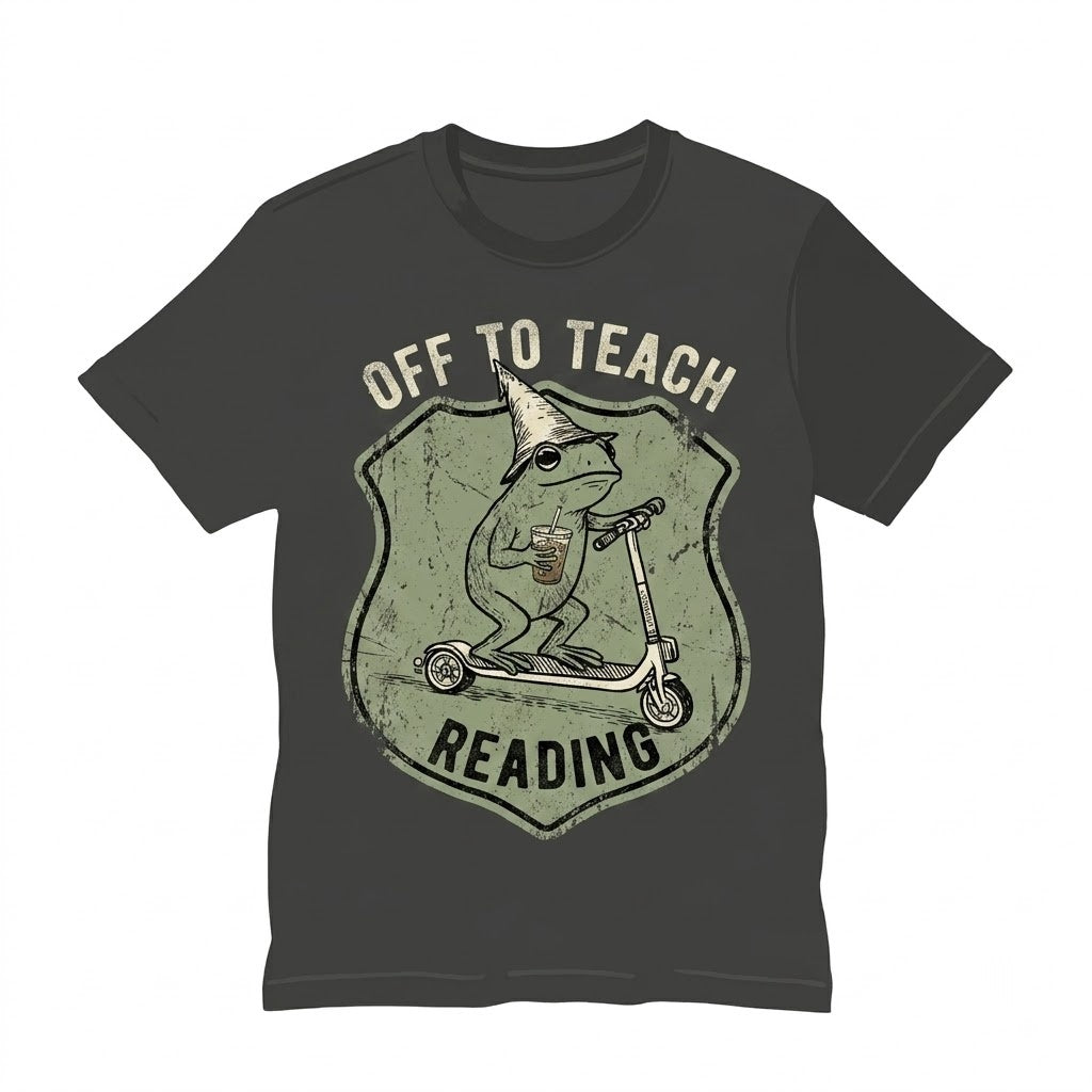 Reading English Literacy Specialist Educator Back To School Silly Nurse Frog Iced Coffee Gift Unisex TShirt