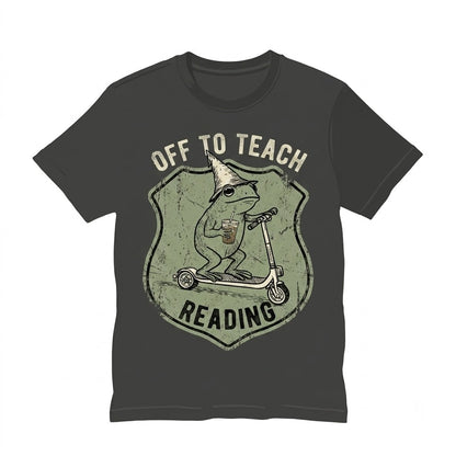 Reading English Literacy Specialist Educator Back To School Silly Nurse Frog Iced Coffee Gift Unisex TShirt