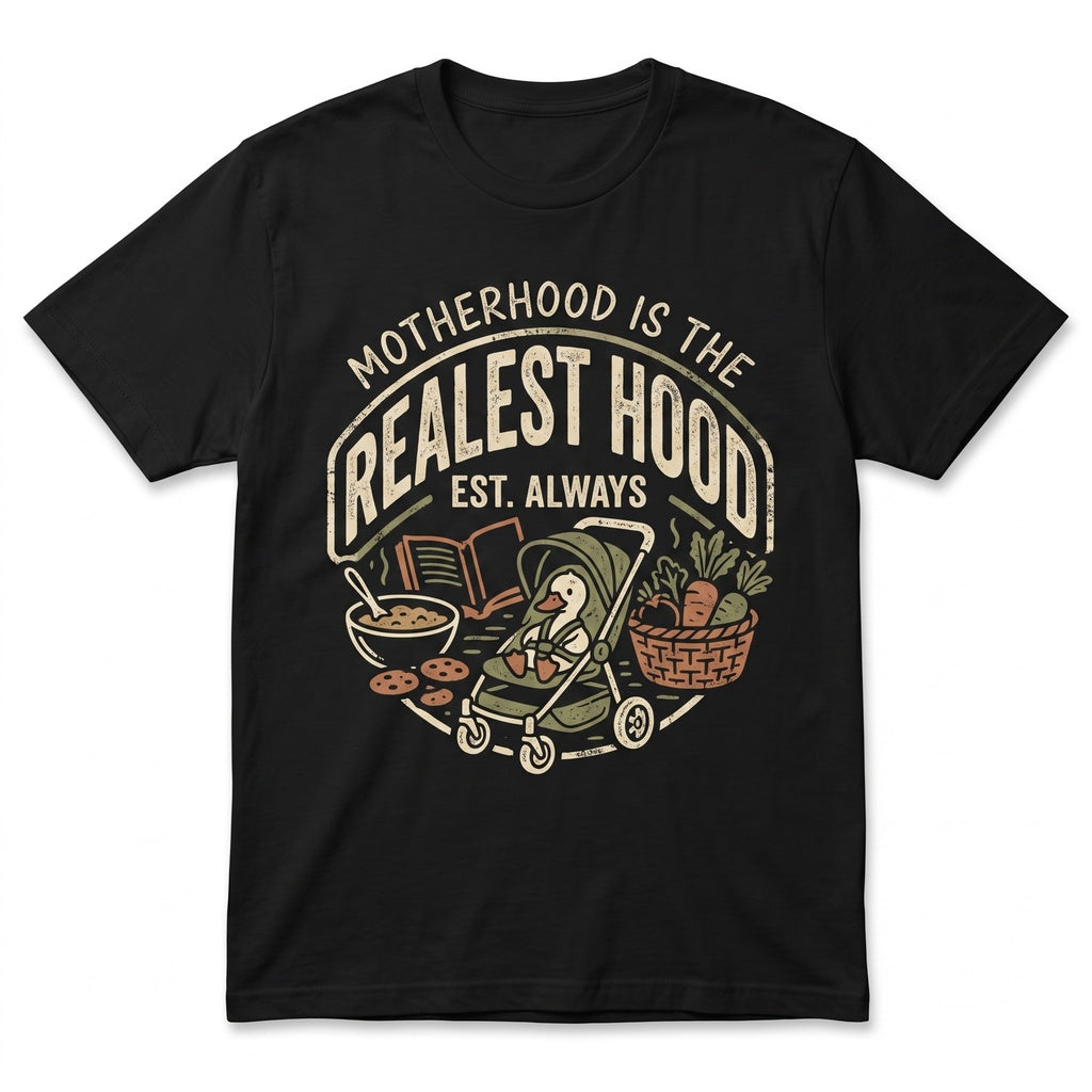 Motherhood Is The Realest Hood Funny Mom Mothers Day Mama Graphic Unisex TShirt
