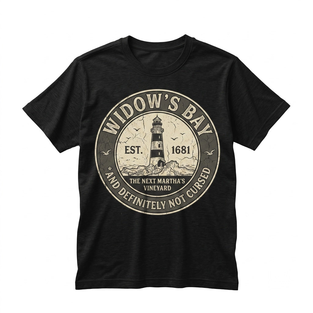 Widows Bay Tourist Retro Haunted Town Horror Graphic Vintage Halloween Travel Souvenir Unisex TShirt