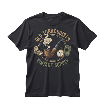 Vintage Pipe with Pocket Watch Design Classic Still Life Graphic Unisex TShirt
