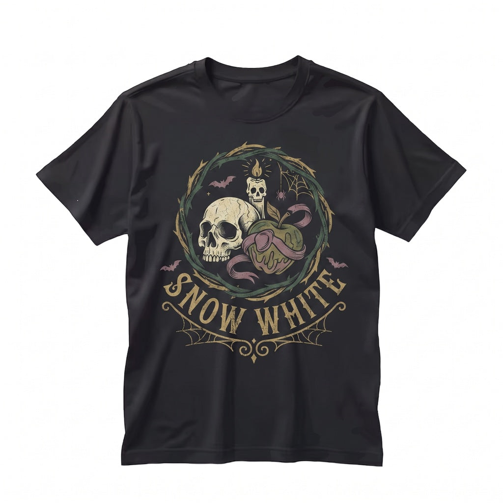 Vintage Poison Apple Double Sided Graphic Halloween Spooky Theme Park Vacation Gift for Women Unisex TShirt