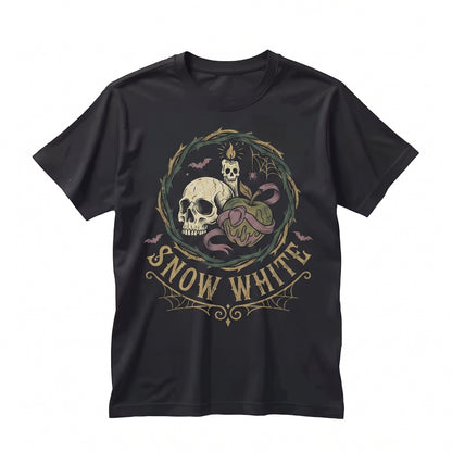 Vintage Poison Apple Double Sided Graphic Halloween Spooky Theme Park Vacation Gift for Women Unisex TShirt
