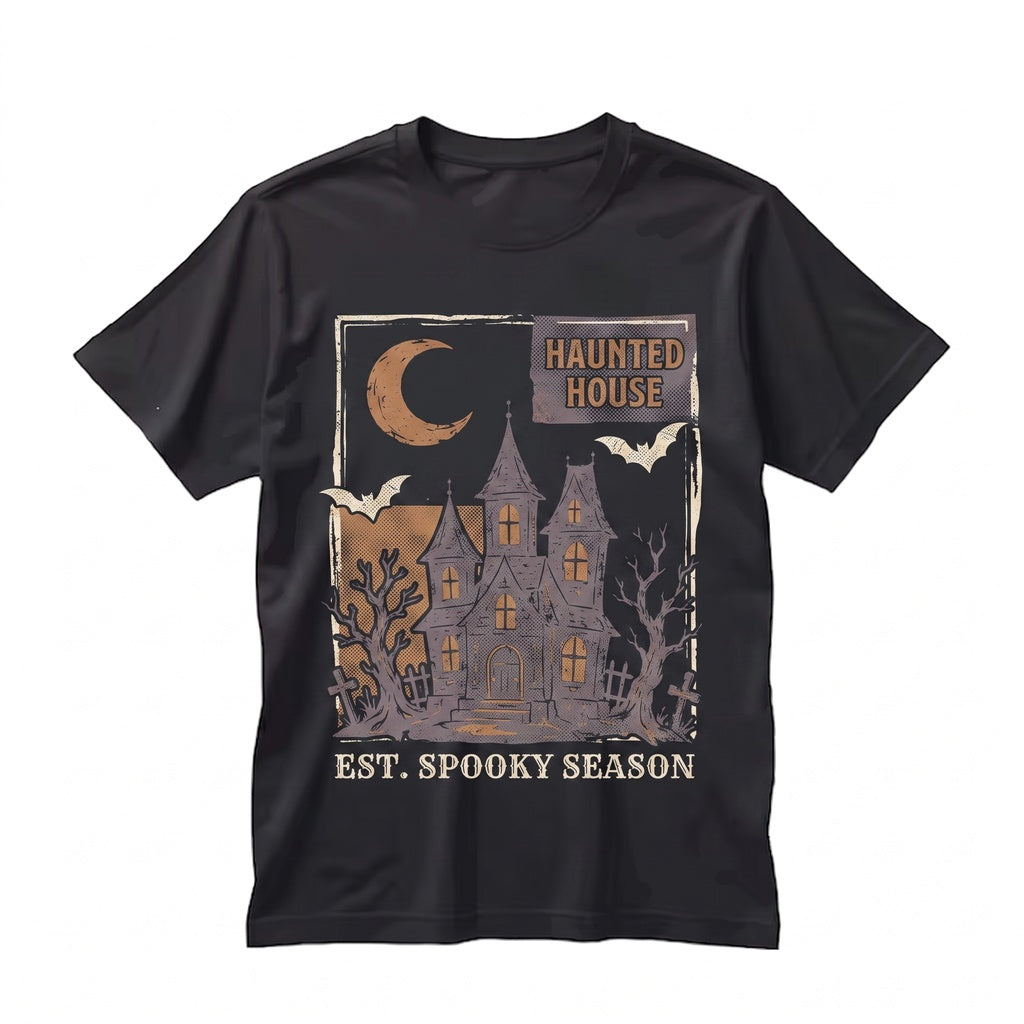 Purple Haunted House Gothic Castle Night Spooky Moon Aesthetic Sweatshirt Apparel Unisex TShirt