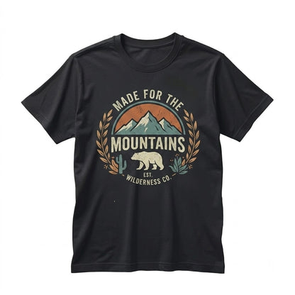 Boho Nature Mountain Bear Graphic Outdoor Wilderness Hiking Unisex TShirt